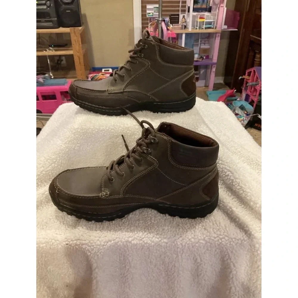 Dockers Moc Toe Chukka Boots Men's 12M Brown Leather Lace Up Casual Work